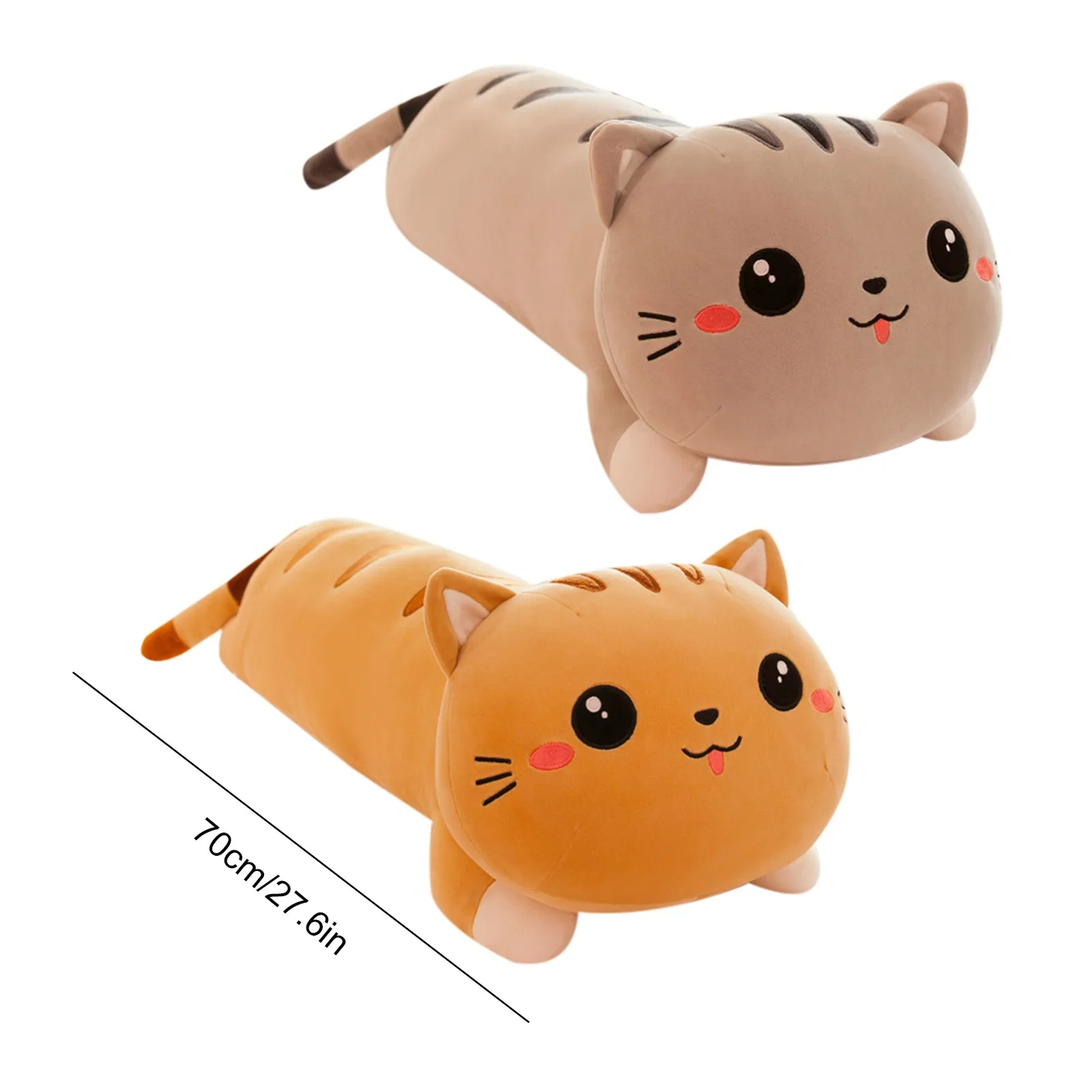 

Kawaii Room Decor Long Cat Pillow Plush Toy Birthday Gift Holiday Animal Ornaments Mother's Day Gifts 27.6inch Doll For Kids