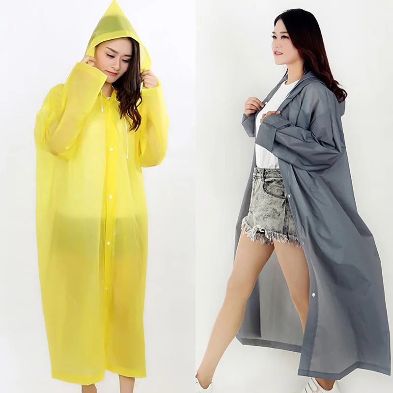 Многоразовый унисекс прозрачный дождевик с капюшоном для кемпинга