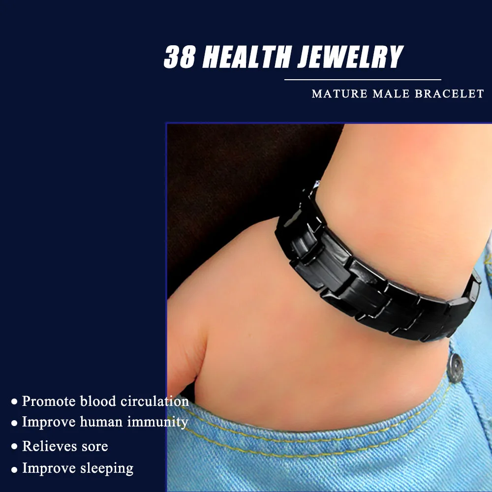 38 полностью черный цвет 5в1 Магнитный Био Магнит терапевтический браслет