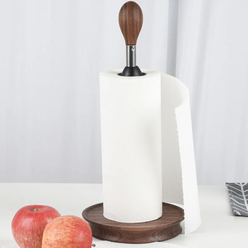 

Napkin Holder Tissue Boxes High Grade Solid Wood With Stainless Steel Table Napkins Storage Shelf Kitchen Household Products
