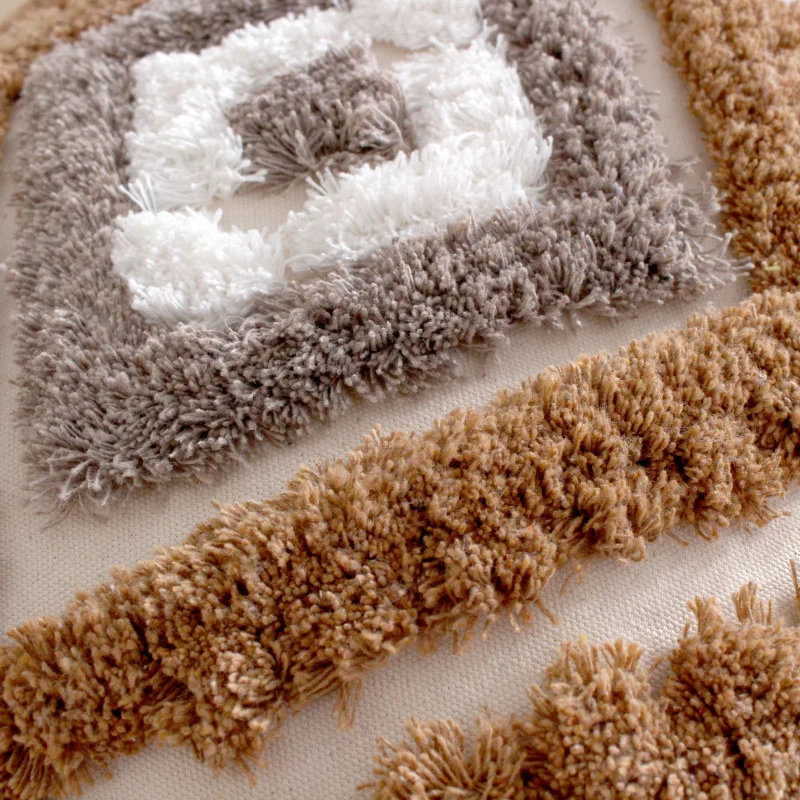 Наволочка из хлопка и льна с кисточками ручной работы 45x45 в богемном стиле