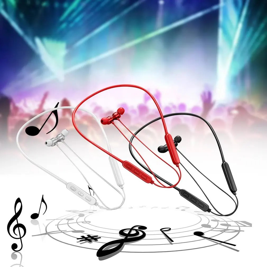 

Headphones Hanging Neck Earphones 5.0 In-Ear Wired Sports Headset Round Wire Hanging Neck 10 Hours Standby
