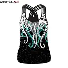 Женский спортивный жилет с 3D принтом осьминога, женские футболки для йоги, майка для бега, футболка для фитнеса, майка через шею, топы для занятий спортом, блузка