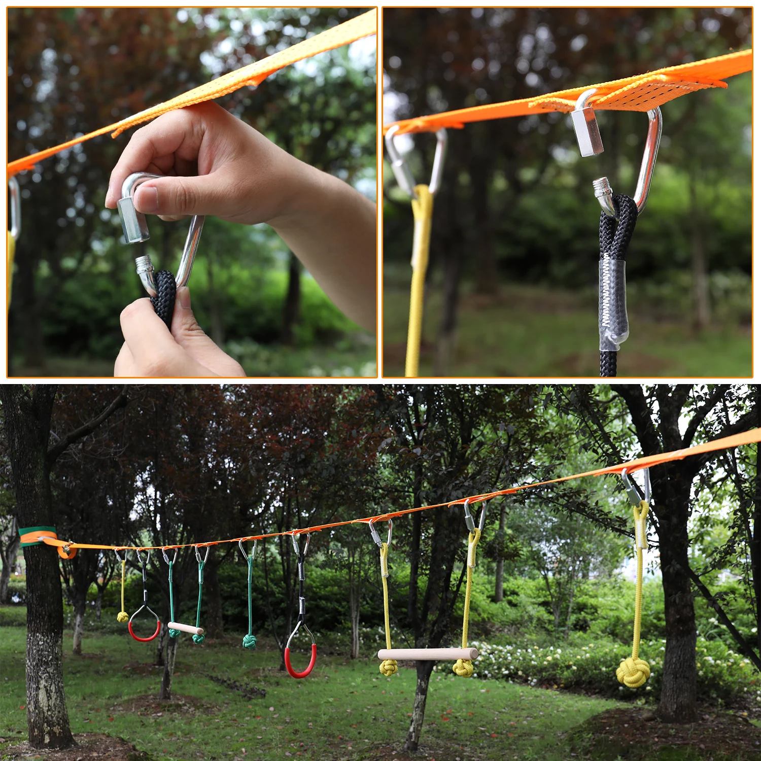 Children Climbing Ninja Rope Obstacle Training Equipment Kids Fun Slack Line Outdoor Children's Sports | Спорт и развлечения