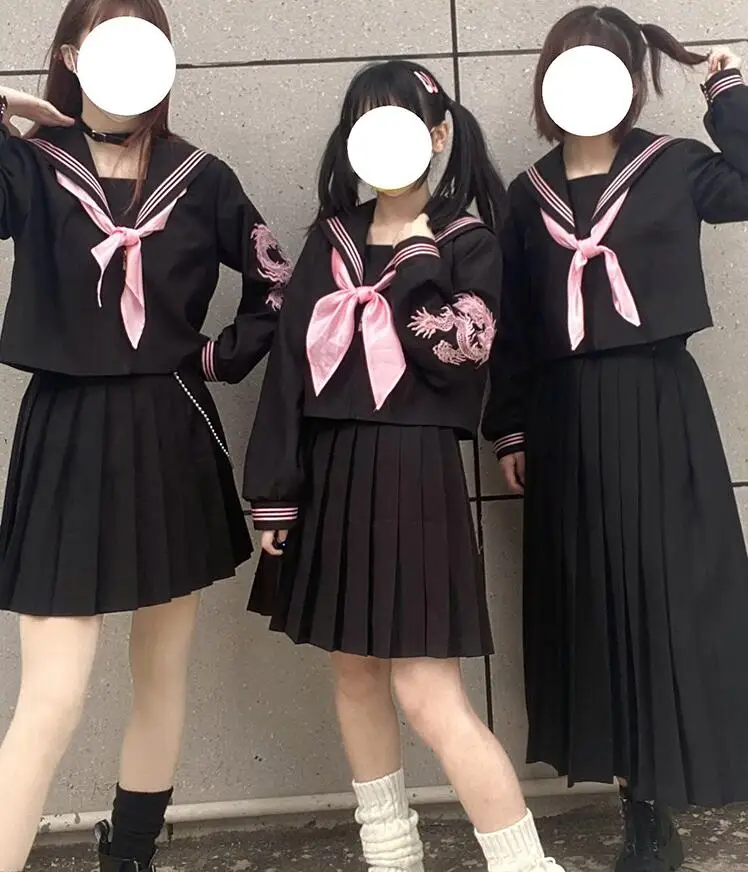 Костюм для косплея Розовый Дракон JK костюм с юбкой студентов дракона матросский |