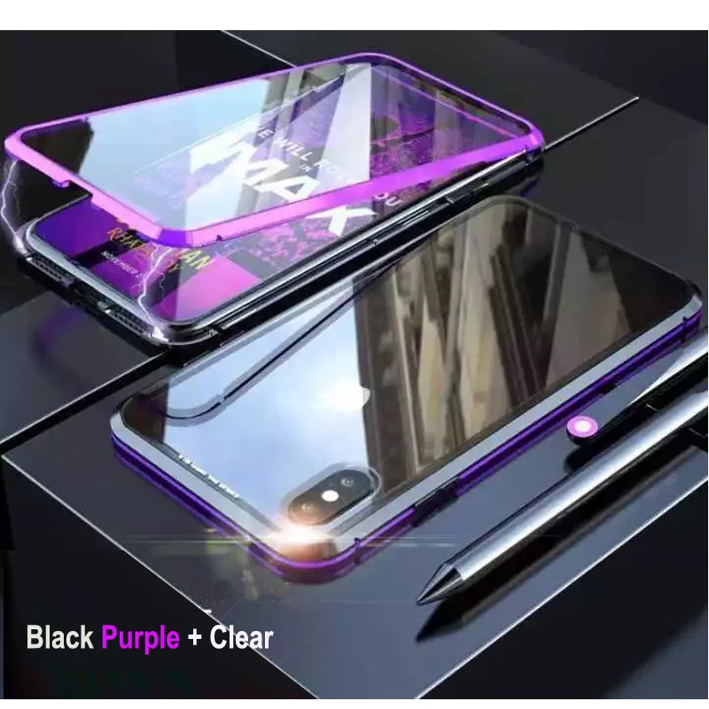 Двусторонний стеклянный Магнитный чехол для iPhone 11 Pro Max XS MAX XR XS 8 Plus 7 Plus X 10 9 Plus Магнитный откидной Чехол