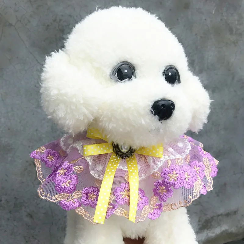 

Кружевные нагрудники для собак, винтажный шарф, ожерелье, ошейник для кошек ручной работы, венок для кошек, принцесс, цветочные аксессуары, у...