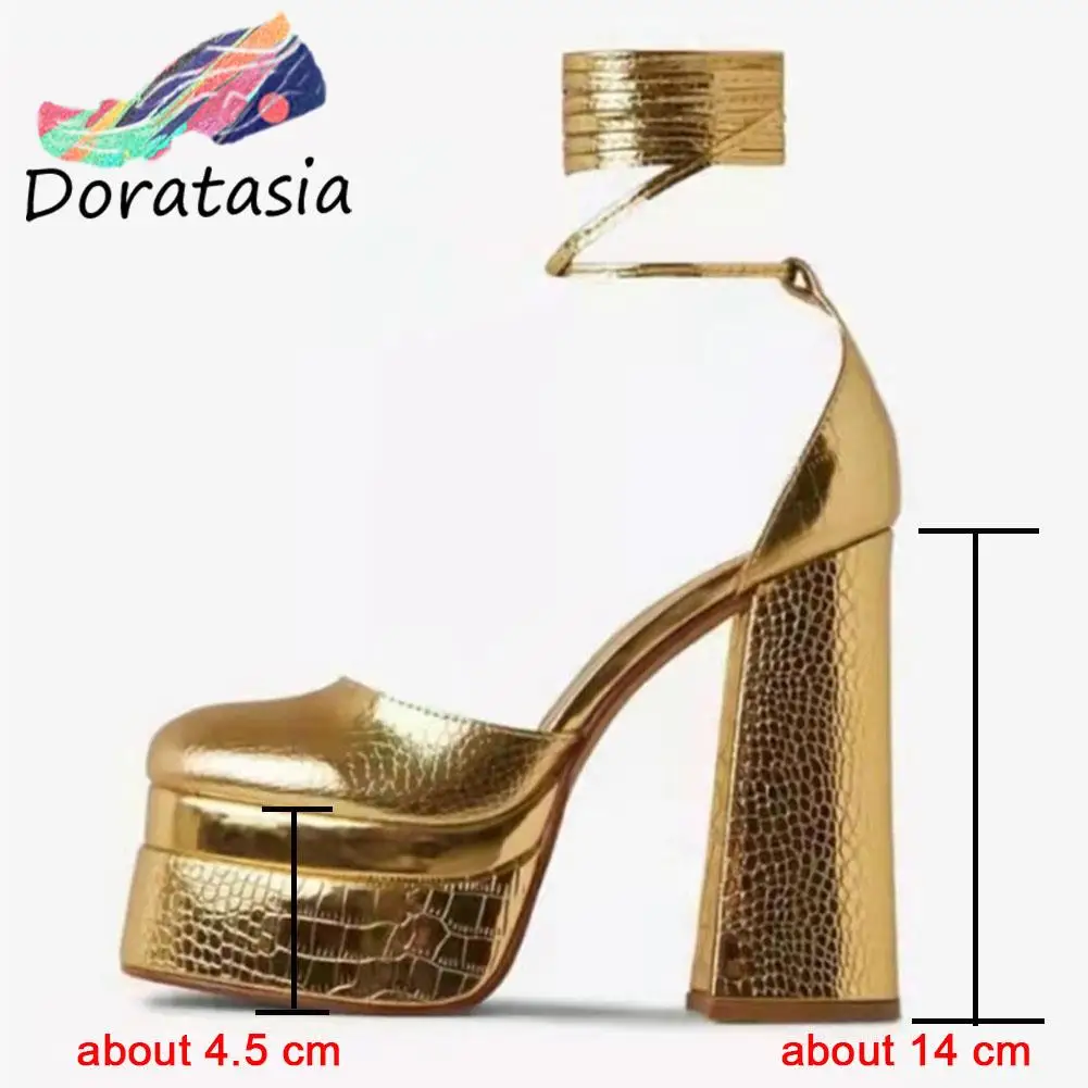 Женские босоножки с ремешком на щиколотке DORATASIA черные платформе и высоком