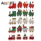 Рождественский деревянный поезд, украшение для рабочего стола, витрины, мультяшный Санта, лось, детская игрушка, подарок, украшение для домашней вечеринки
