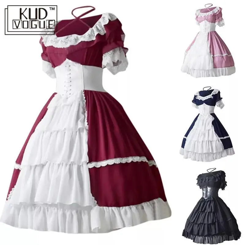 Готическая Лолита чай платья Ренессанс Винтаж Викторианский размера плюс для