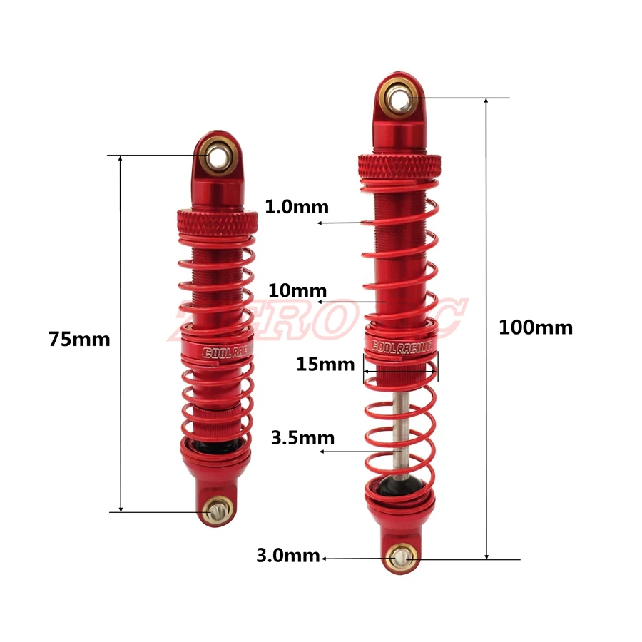 4 шт. алюминиевый амортизатор подвески для гусеничного масла 70 мм 80 90 100 110 120