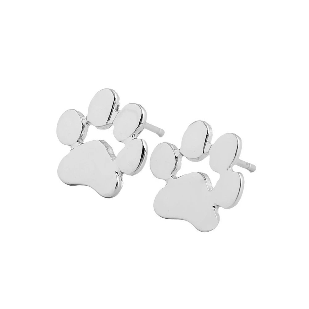 Женские серьги гвоздики с принтом Собачья лапа 1 пара|Серьги-гвоздики| |