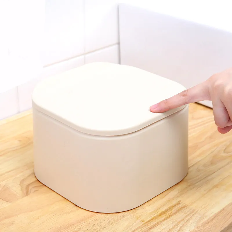 Мини двухслойная мусорная корзина для рабочего стола под давлением мусора