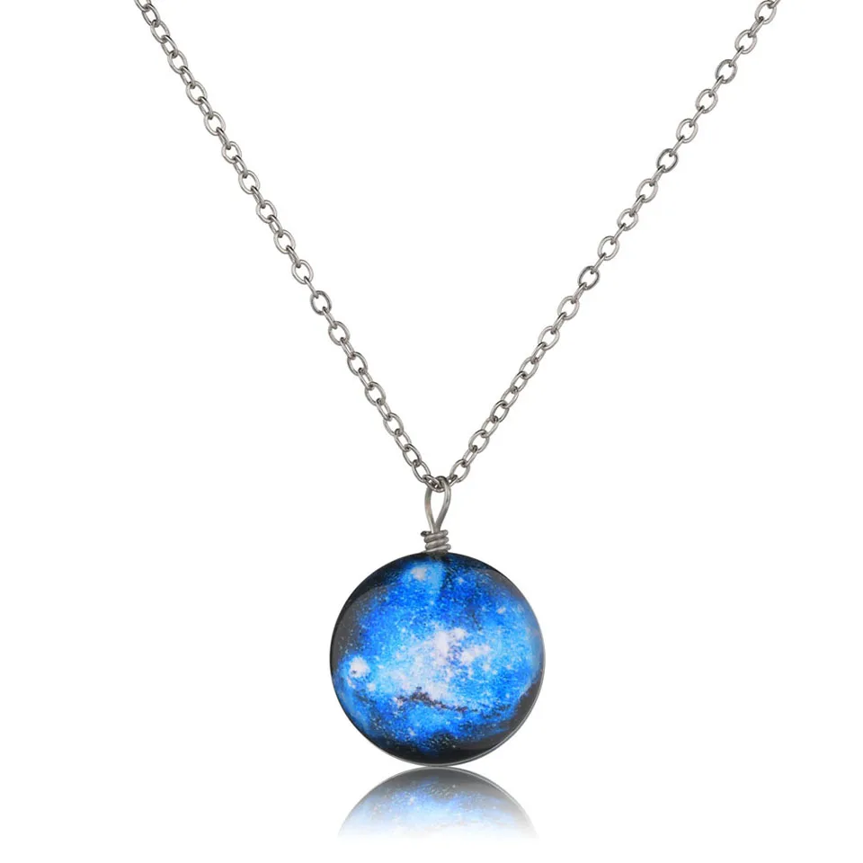 Двустороннее ожерелье с подвеской в виде вселенной и планеты|Ожерелья подвеской|