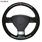 Черная замша углеродного волокна Кожаный чехол рулевого колеса автомобиля для Volkswagen Golf 5 Mk5 VW Passat B6 Jetta 5 Mk5 Tiguan 2007-2011
