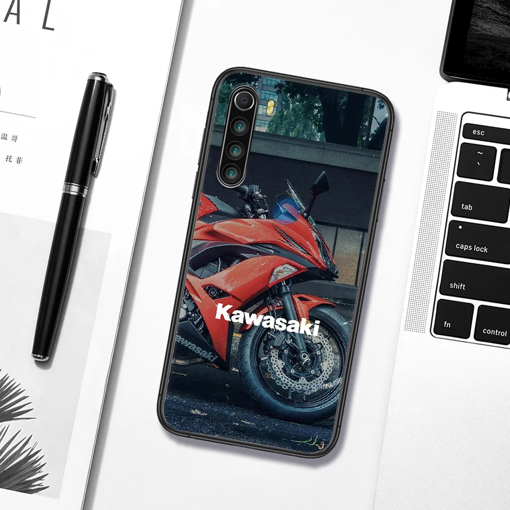

Motorcycle Brand Kawasaki Phone Case Cover Hull For XIAOMI Redmi 8 9 9C Note 6 7 8 9 9S K20 K30 K40 Pro Plus black Funda 3D