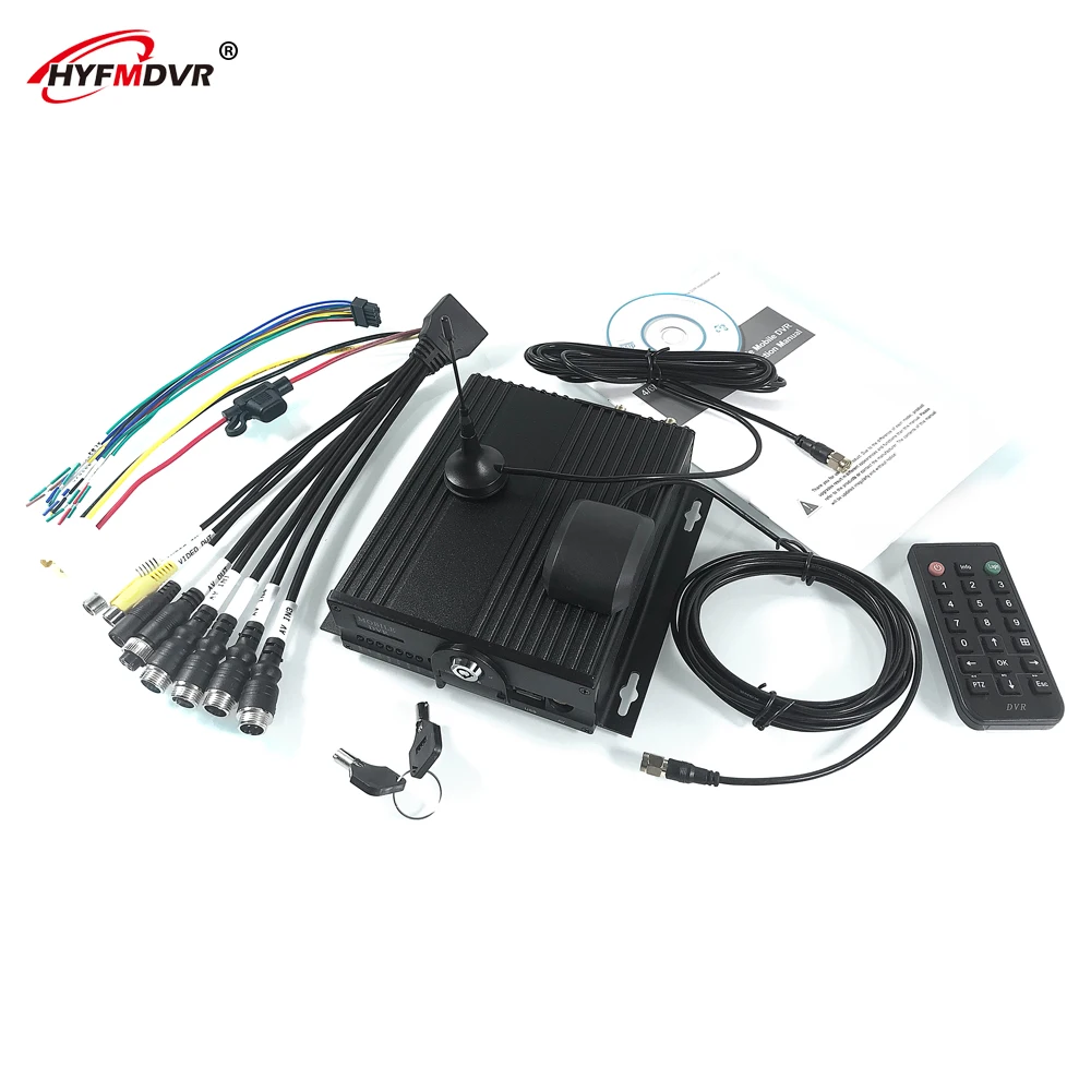 HYFMDVR 4-channel sd card monitoring host 4g gps mobile dvr wide voltage dc8v-36v private car / engineering vehicle /large truck |