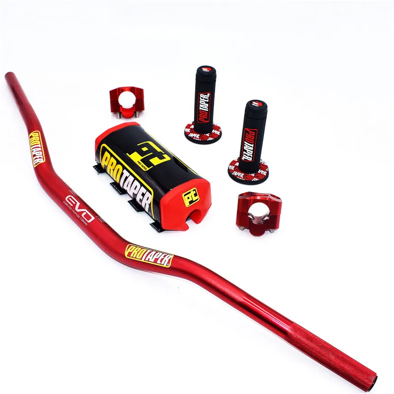 Red PT Руль для PRO Taper Pack Bar 1-1/" ручка бар колодки ручки Pit Pro гоночный Dirt Pit велосипед Мотоцикл CNC 28,5 мм адаптер - Цвет: Red PT