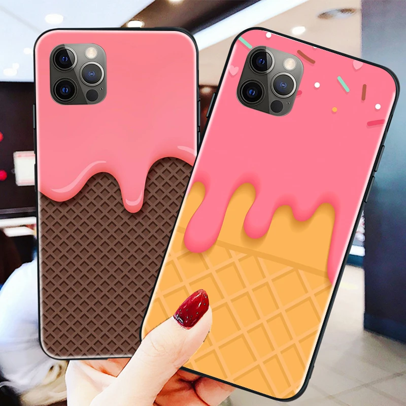 

Chocolate Ice Cream Case For iPhone 6 6S 7 8 Plus X XS XS Max XR 11 11 Pro 12 12 Pro Max SE 2020 Soft TPU Phone Funda