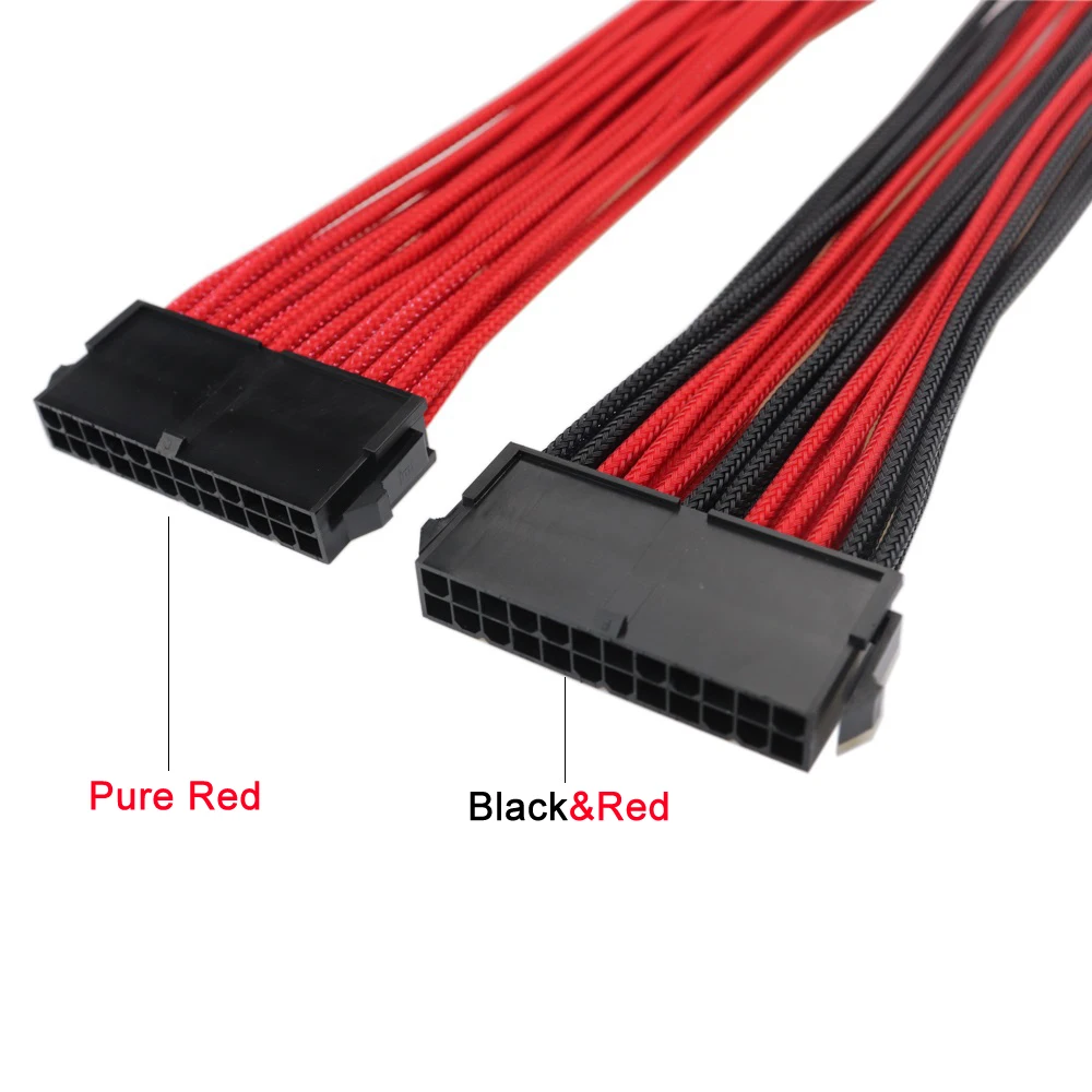 ATX 24 контакта штекер гнездо Премиум индивидуальный нейлоновый рукав удлинитель