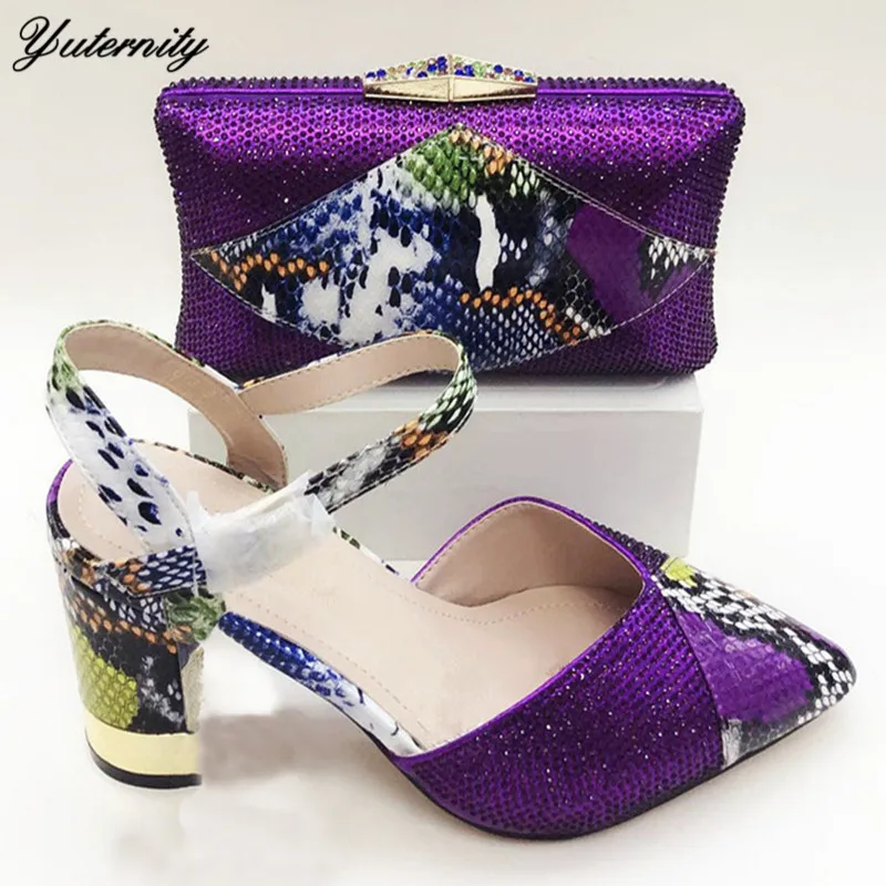 Yuternity комплект из обуви и сумки фиолетового цвета в африканском стиле новейший