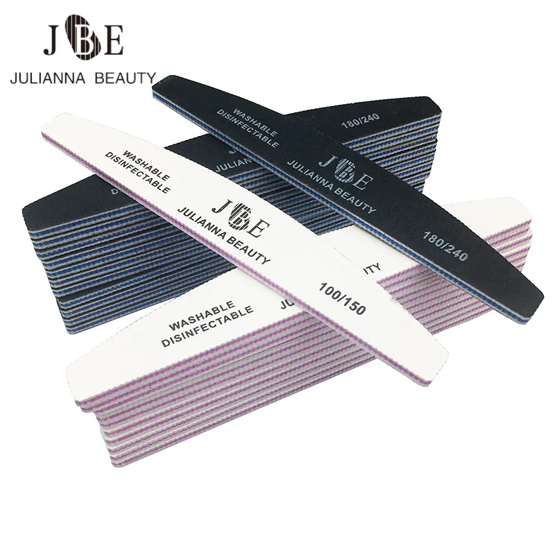 

25Pcs Half Moon Nail Polishing Blocks Professional 100/150 180/240 Nail Sanding Files UV Gel Polish Manicure Accessories Tools