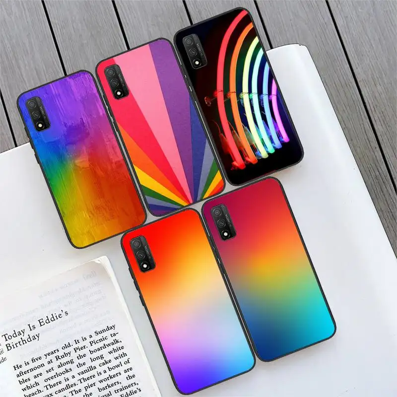 

Rainbow Stripe Gradient Phone Case For Huawei Mate 9 10 20 30 40 X Lite Pro Cover Fundas Coque