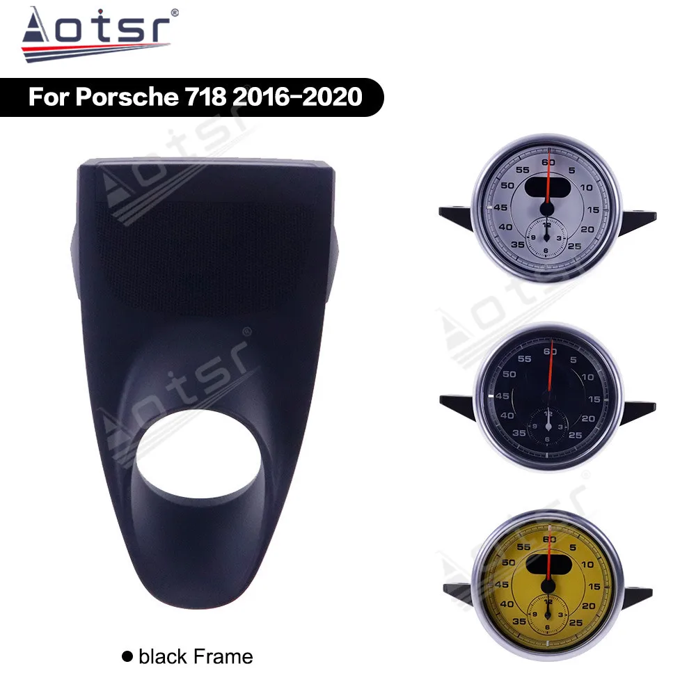 

For Porsche 718 2016 2017 2018 2019 2020 Car Stopwatch Interior Dashboard Meter Clock Compass Time Electronic Accessional