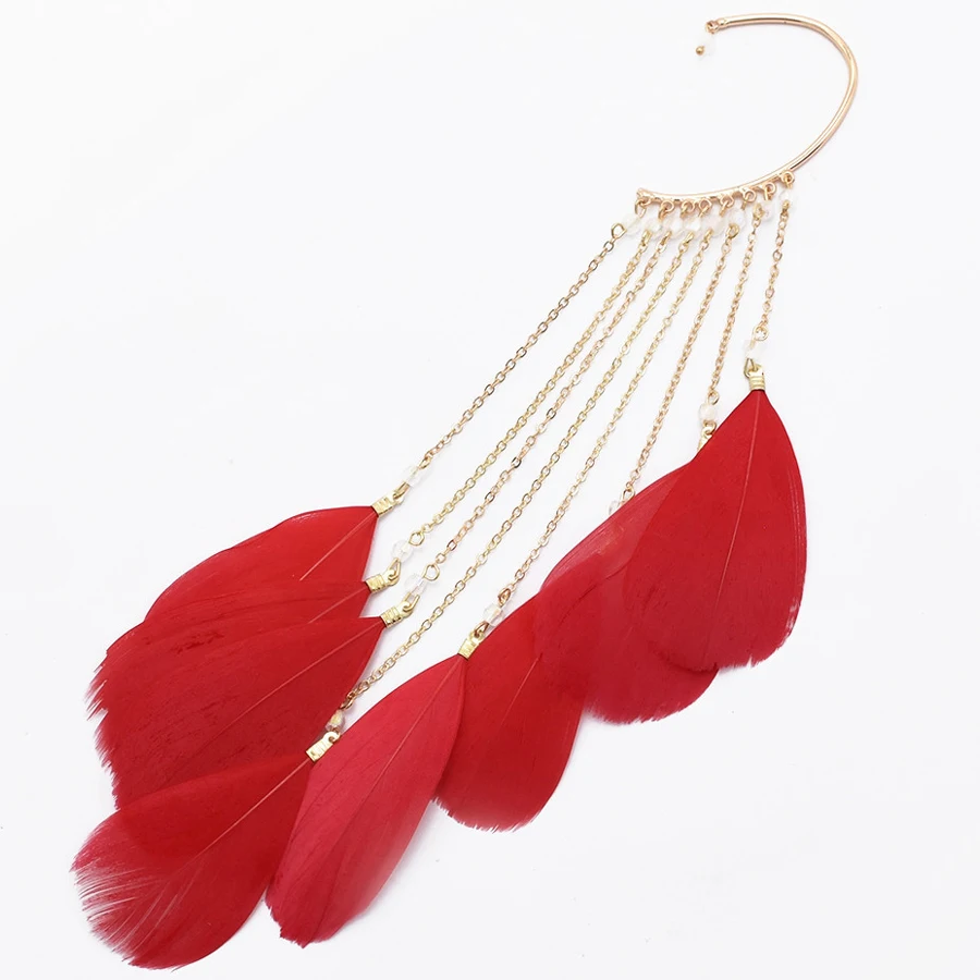 1 шт. богемные красочные серьги-петли с перьями для женщин аксессуары модные