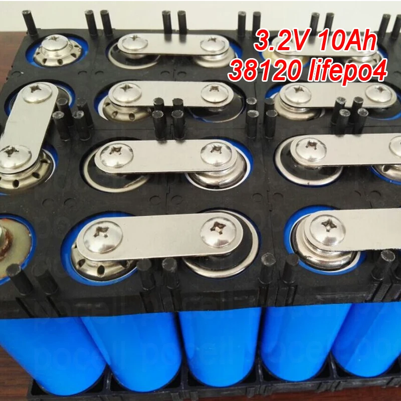 with hold connctor 12 шт. lifepo4 3,2 В 10Ah литиевая батарея 38120 3,2 В 10Ah lifepo4 для diy 24 в 12 В тележка скутер велосипед Мотоцикл Гольф - Цвет: with hold connctor