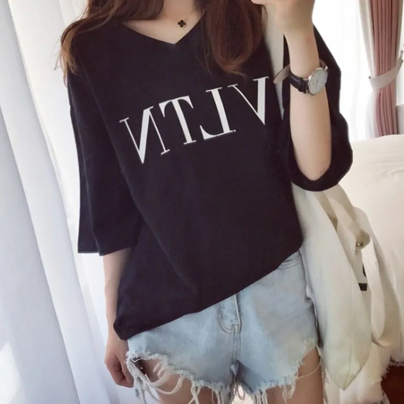 Женские футболки летние модные женские с буквенным принтом 2020 новые свободные
