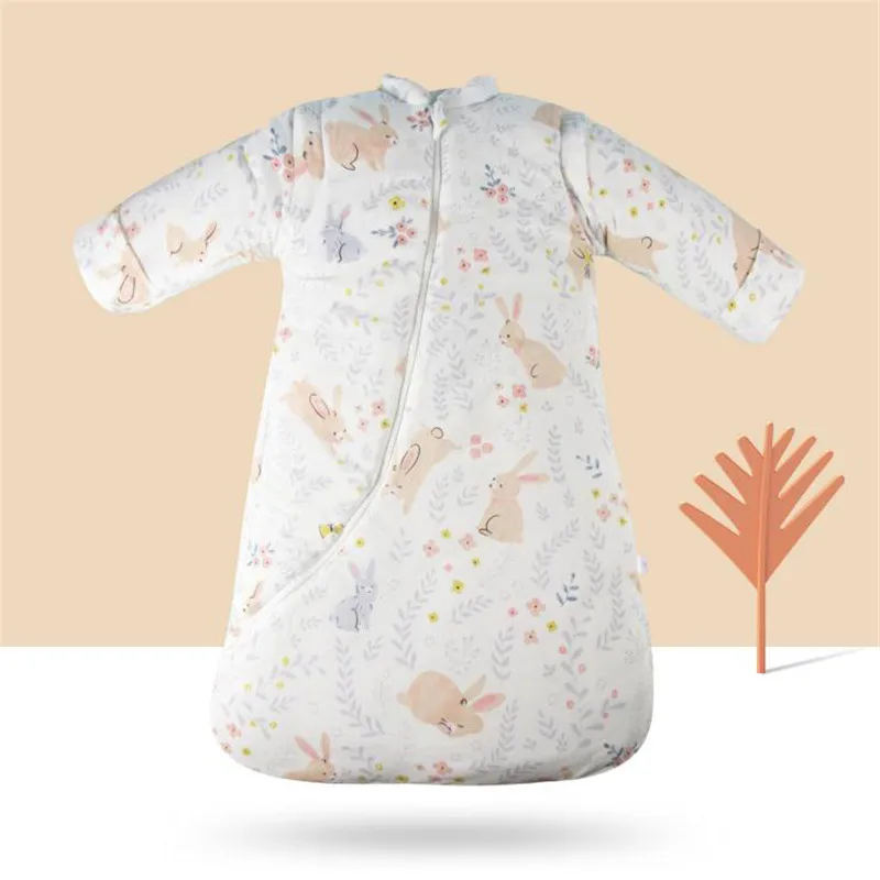 Плотный детский спальный мешок со съемным рукавом хлопковый конверт