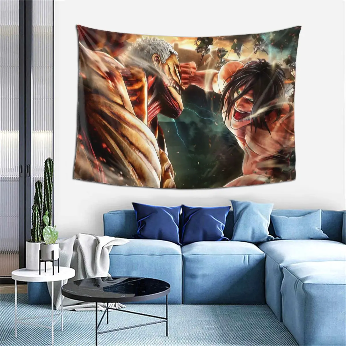 

Attack On Titan SnK Anime Tapestry Levi Wall Arts Decor Home Hanging Cloth Background Covering Aesthetic