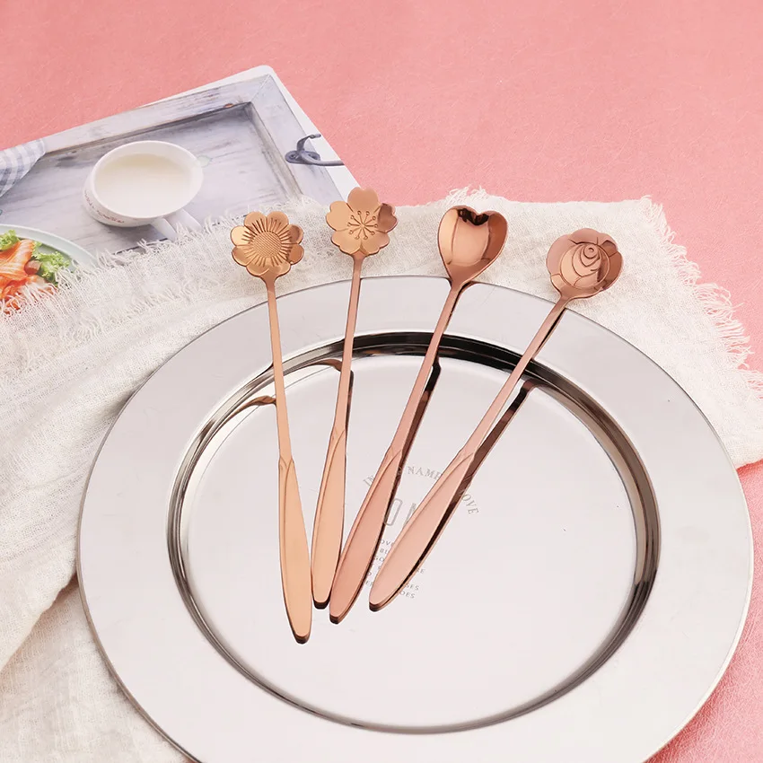 Ложка Sakura креативная ложка для льда из нержавеющей стали длинная кофейная кружка