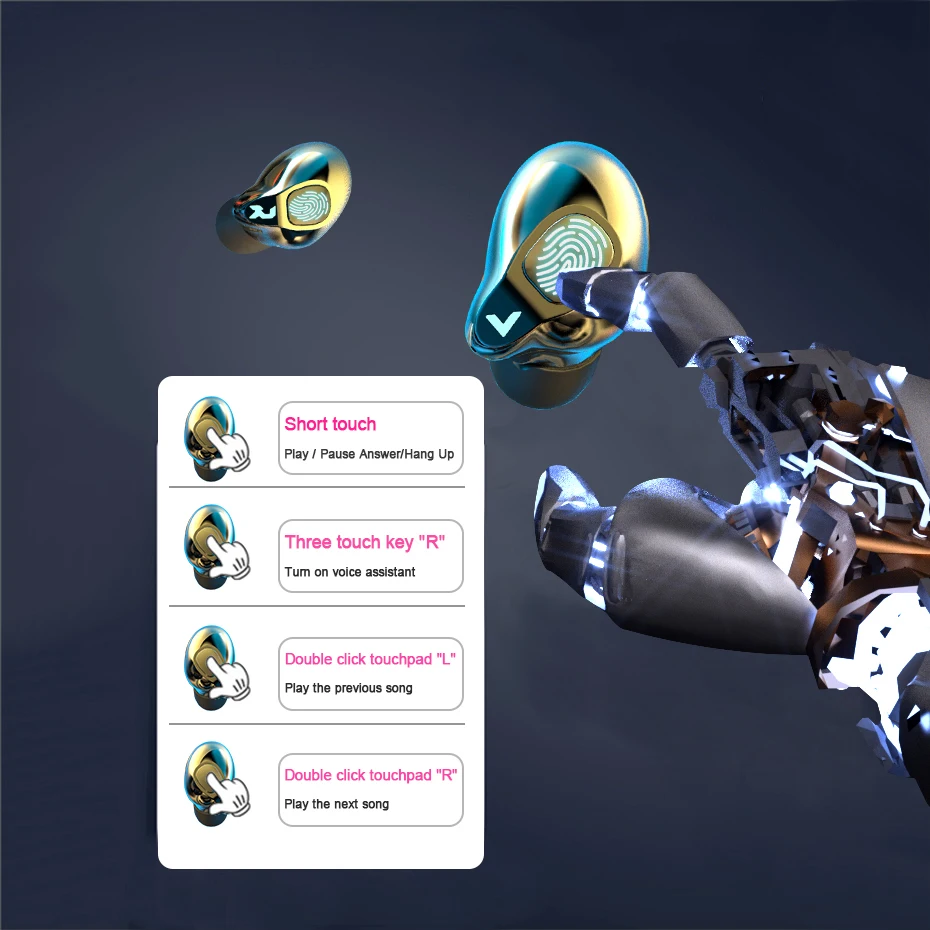 Беспроводные наушники зарядное устройство спортивные водонепроницаемые Bluetooth с