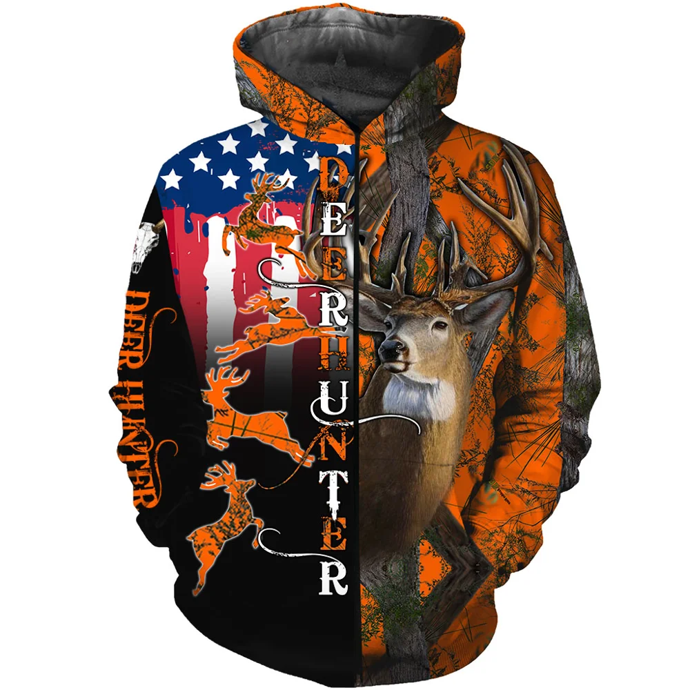 

Deer hunter Funny 3D Printed Men Hoodies/sweatshirts Harajuku Fashion Hooded Autumn Hoody Casual streetwear Drop shipping