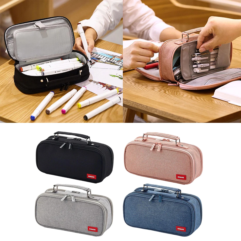 

Handheld Large Capacity Pencil Case Stationery Pouch Cosmetic Bag Organizer
