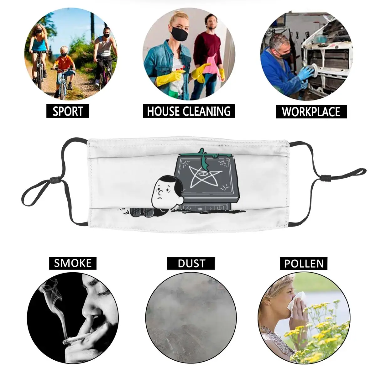 

Call Of Snoophulhu Reusable Mouth Face Mask Lovecraft Cthulhu Dustproof Mask Protection Respirator Mouth Muffle