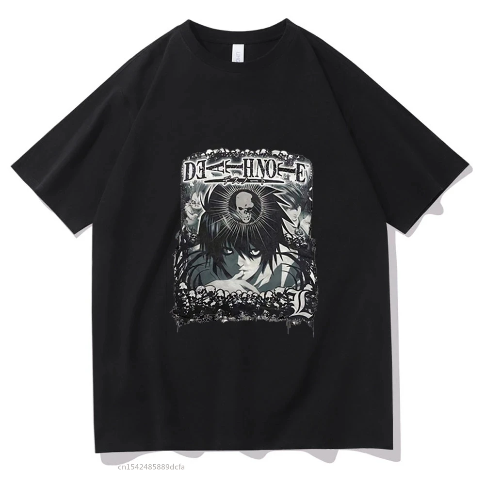 

SummJapanese Anime Death Note MisaMisa Yagami Light Mikami Teru Print T-shirt Fashion Grunge Tees Short Sleeve