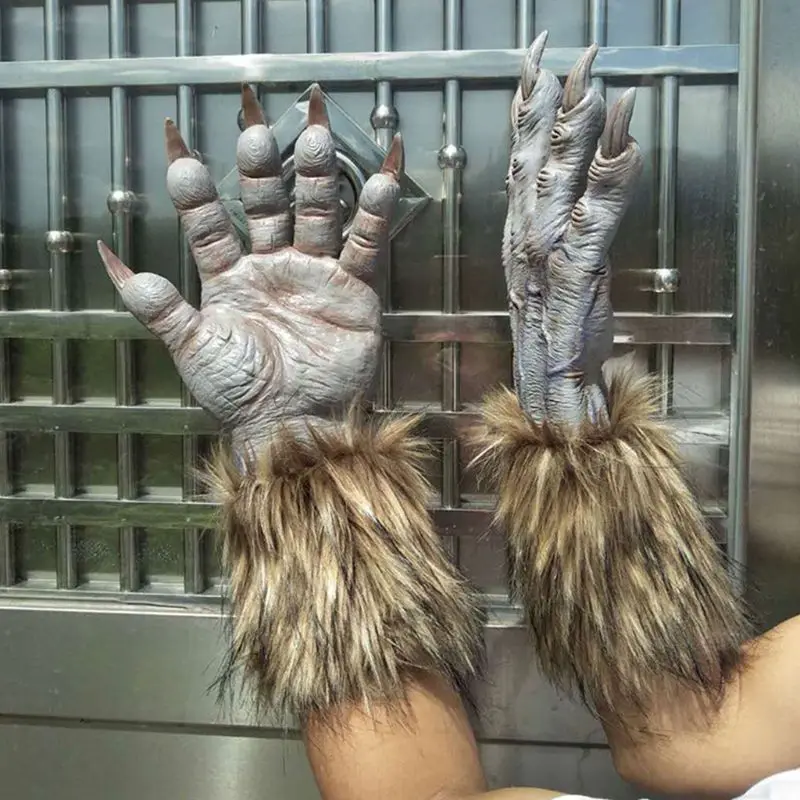 Хэллоуин страшные маски волк оборотень коготь перчатки животный принт Фестиваль