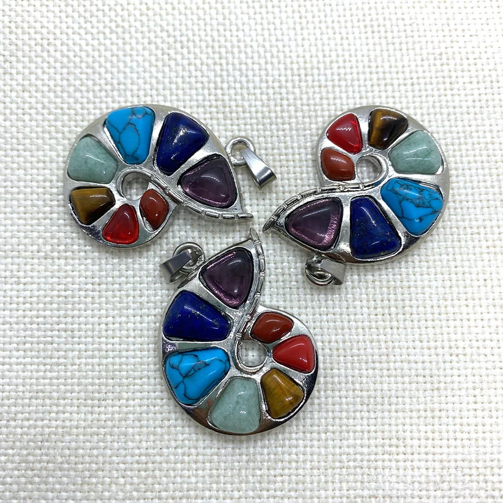 Натуральный камень семь чакр материал Улитка Исцеление ауры Очаровательная