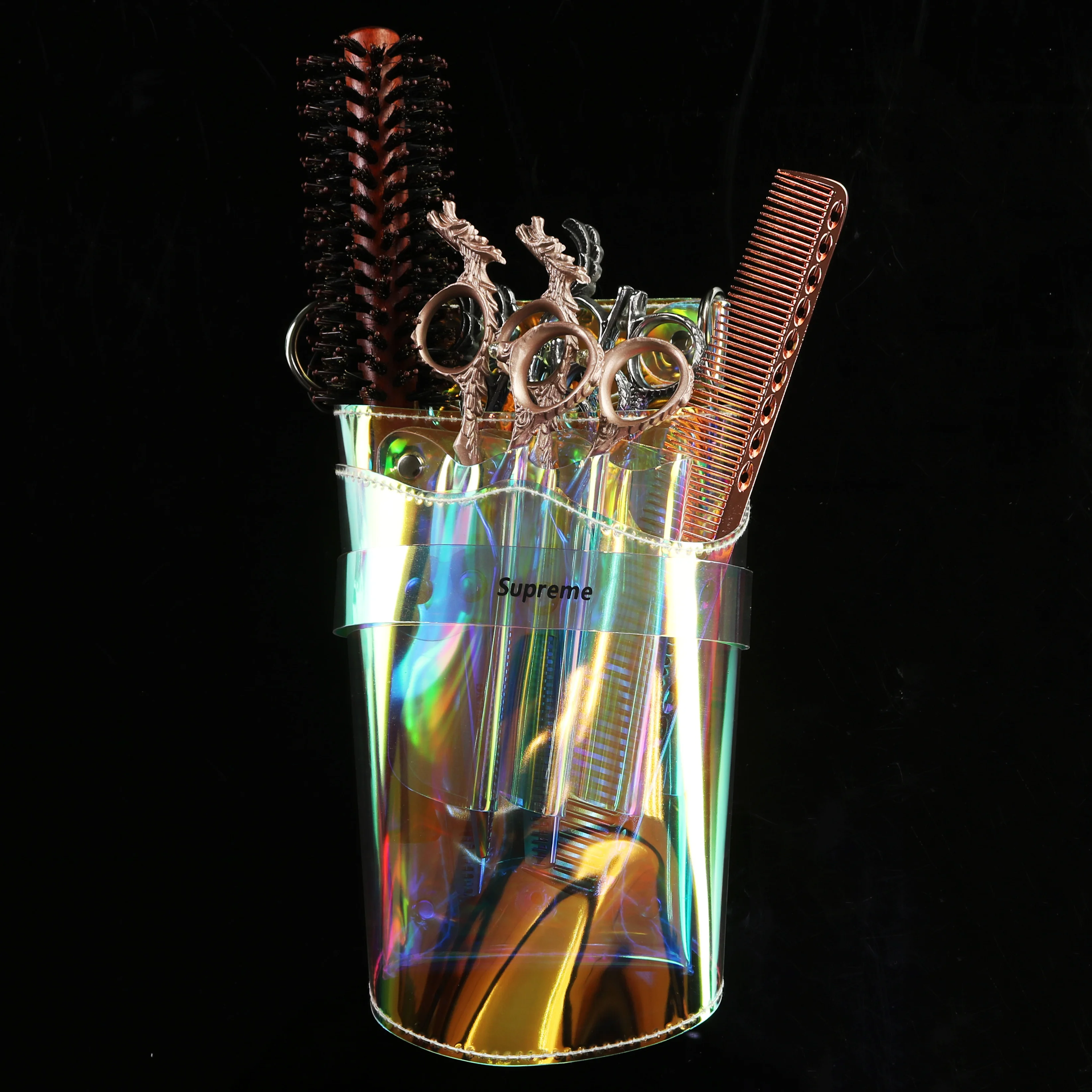 

Hairdressing Scissors Hairdresser Waist Bag Hair Bag Case Rubber Transparent Scissor Backpack Haircut Bag for Salon Barber