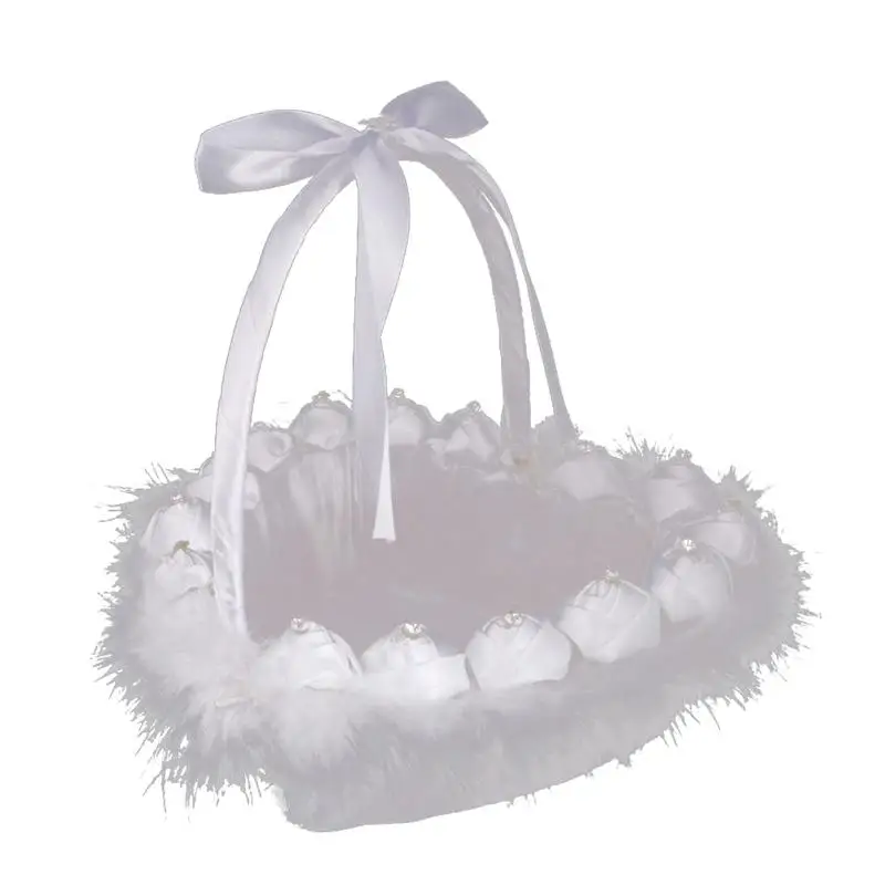 1 шт. свадебная Цветочная корзина тканевая с розой в форме сердца цветочная для