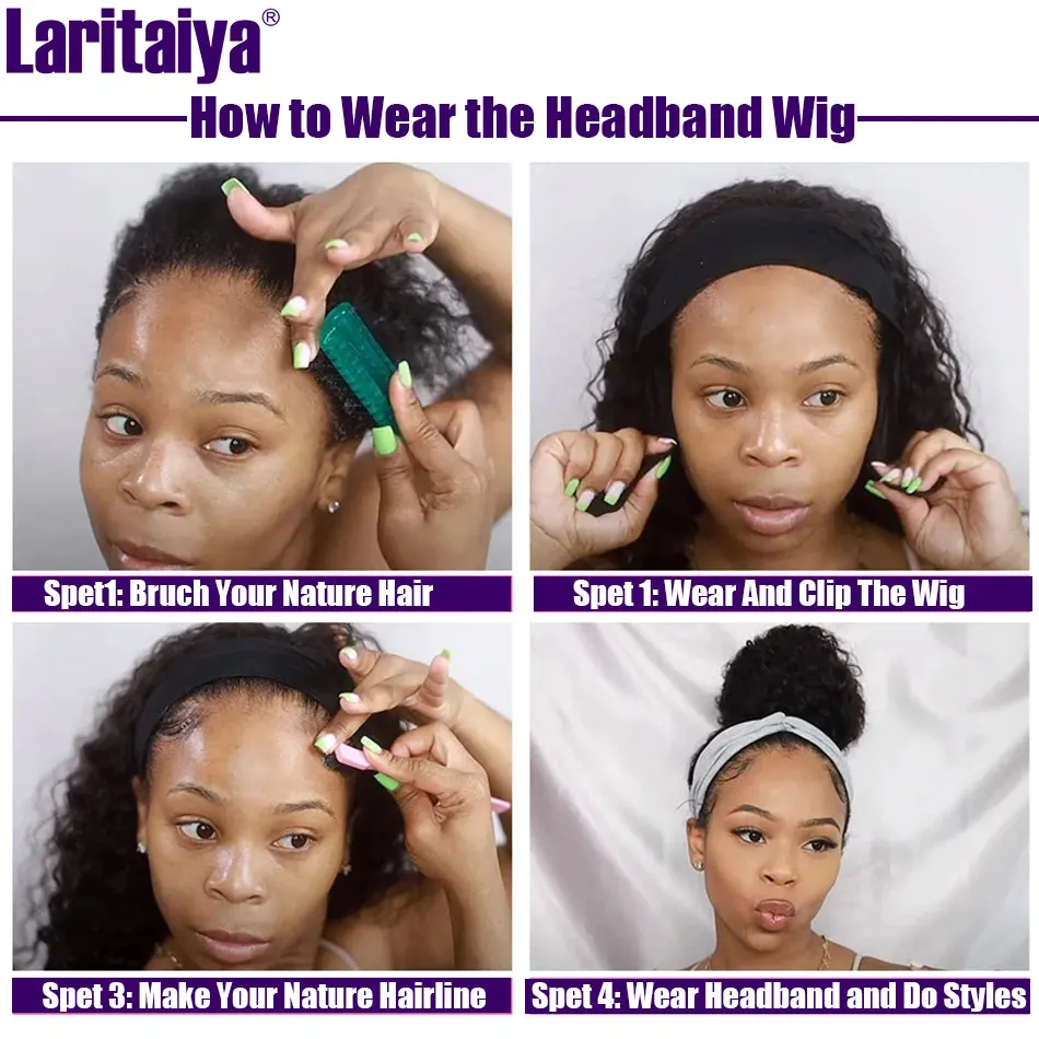 

Straight Hair Wigs with Headband Brazilian Remy Human Hair Wigs for Black Women Glueless Straight Hair Headband Human Hair Wigs