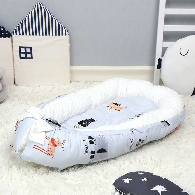 

American New Washable Cotton Baby Nest Bed Newborn Nest Baby Crib For Kids Bebe Cradle Bassinet Bumper 80*50cm