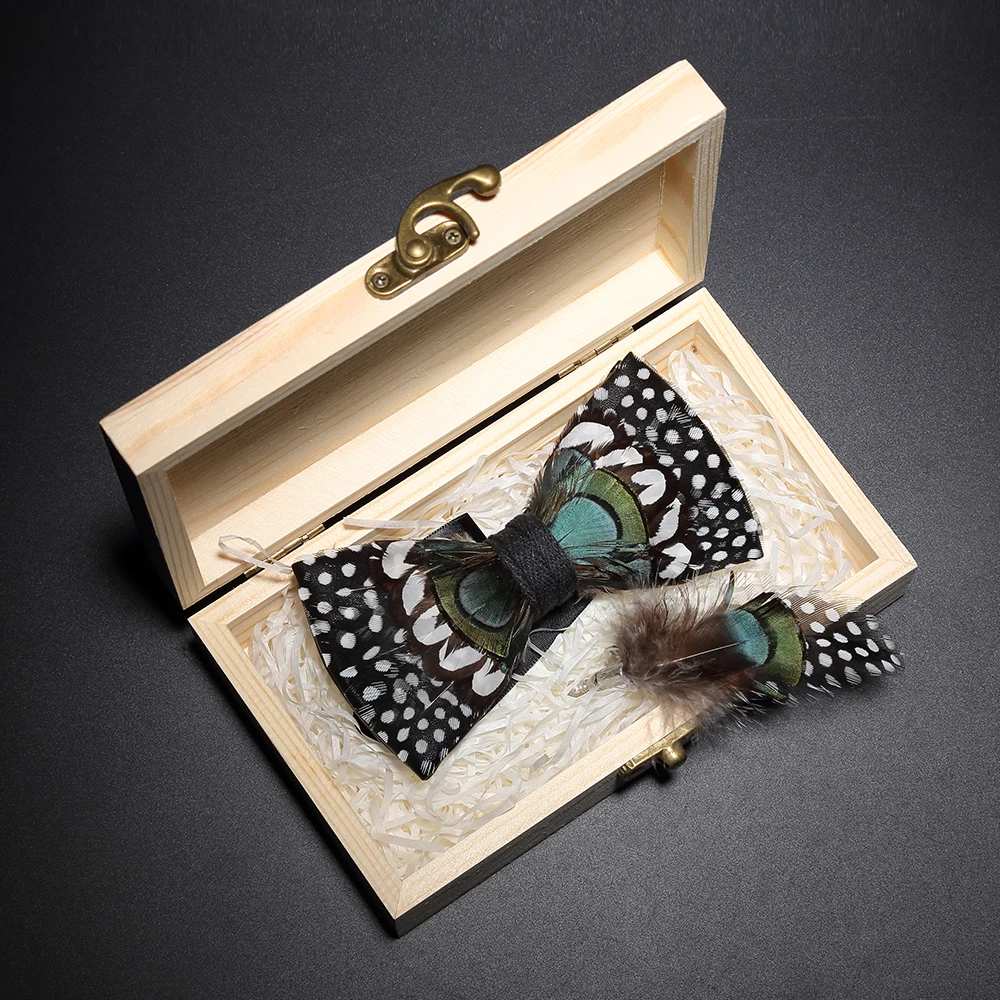 Мужская брошь с натуральными перьями jemygin модная для студии бабочки набор