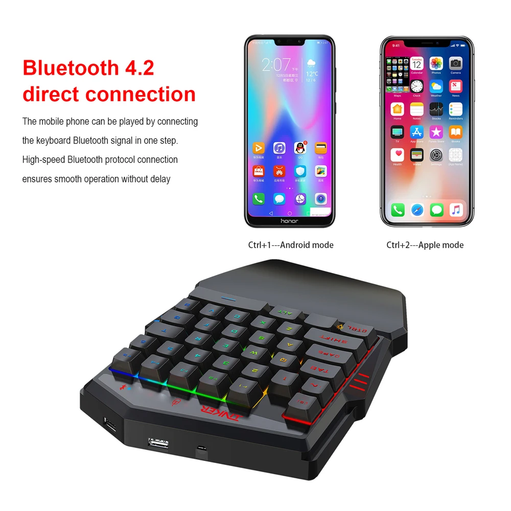 K88 Беспроводная Bluetooth 4 2 игровая клавиатура и оптическая 7D мышь RGB проводной набор