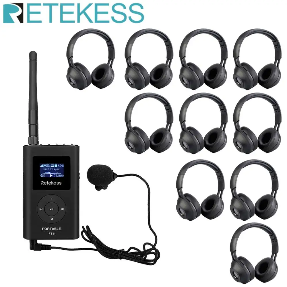 FM трансмиттер Retekess 0 3 Вт FT11 + 10 наушников TR101 MP3|Микрофоны| |