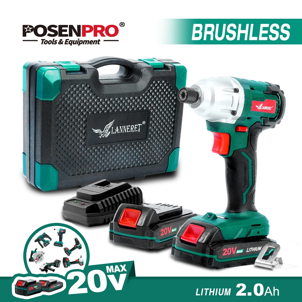 LANNERET электрическая Беспроводная отвертка 20 в бесщеточный драйвер 260N.m
