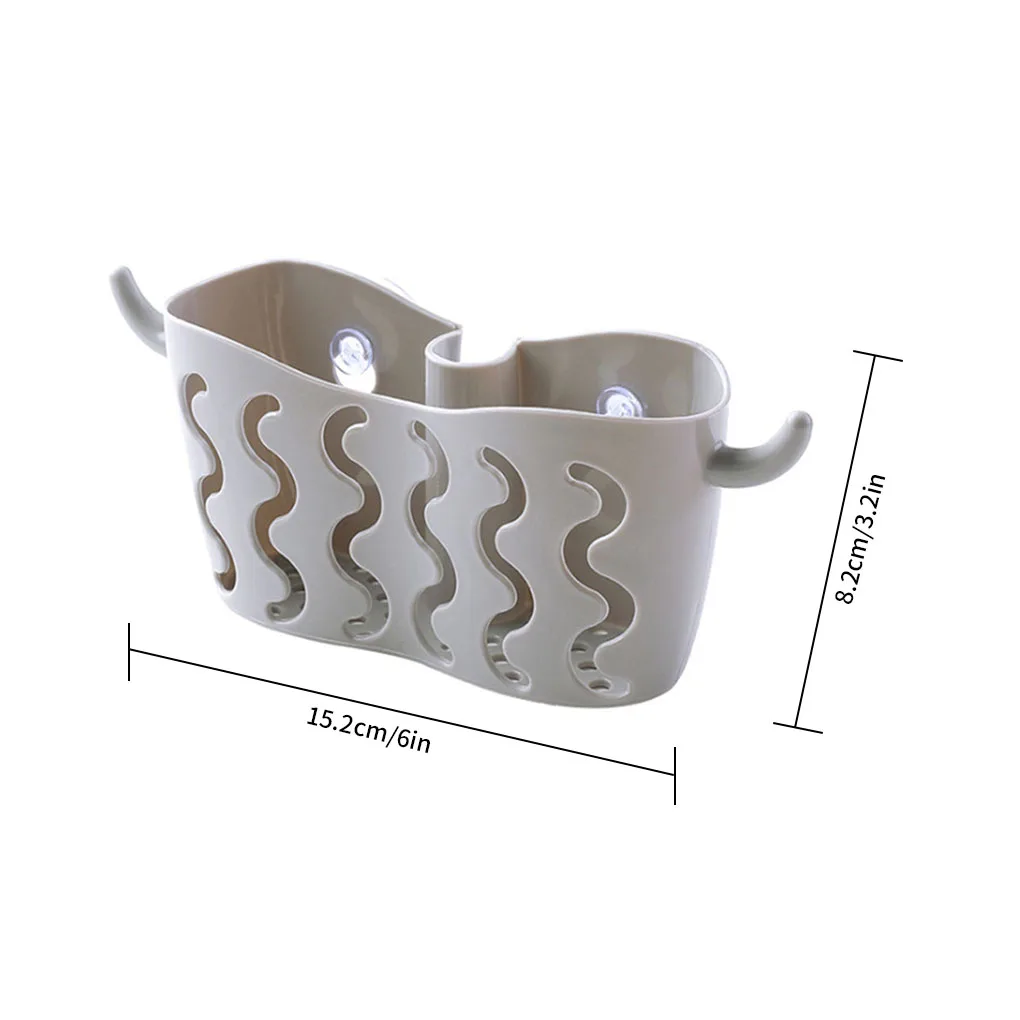 

New Portable Kithchen Sink Basket Bathroom Drain Shelf No Punch Suction Strainer Organizer Storage Holder